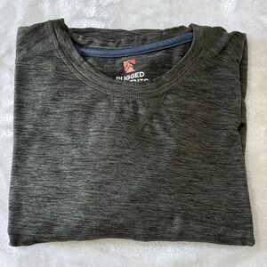 Rugged Elements Mens Long Sleeve Shirt Dark Green Heather Size L Durable Utility